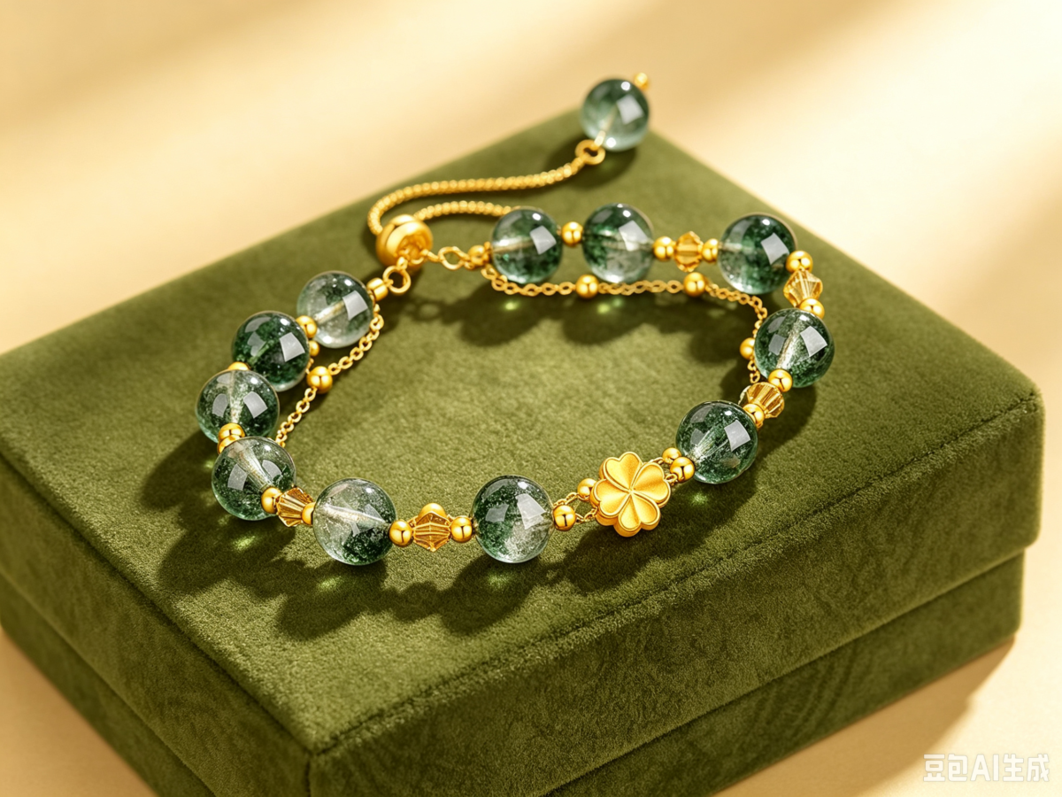 Gold Clover Green Phantom Bracelet